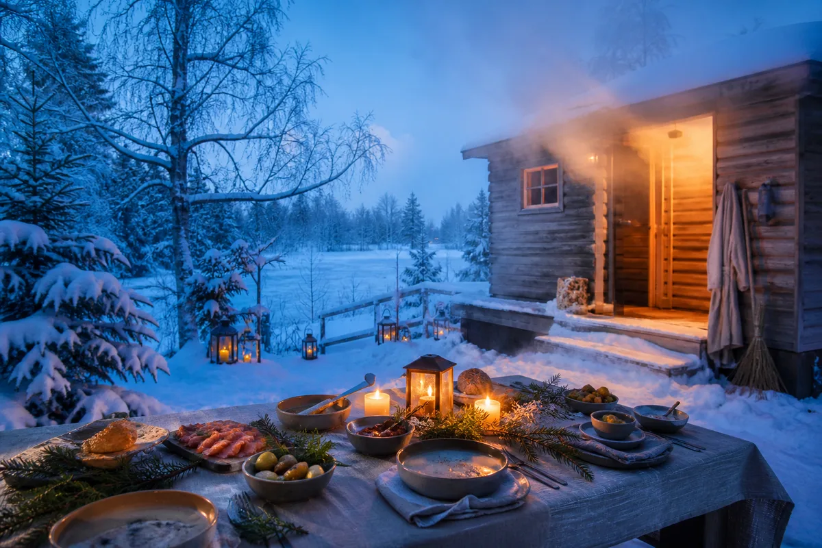 Noël en Finlande : traditions, sauna et tables de fête