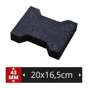 Pavé Autobloquant en Caoutchouc 1m² NOIR (35 pièces)