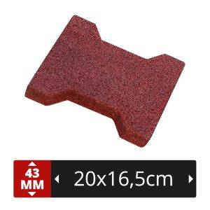 Pavé Autobloquant en Caoutchouc 1m² ROUGE (35 pièces)